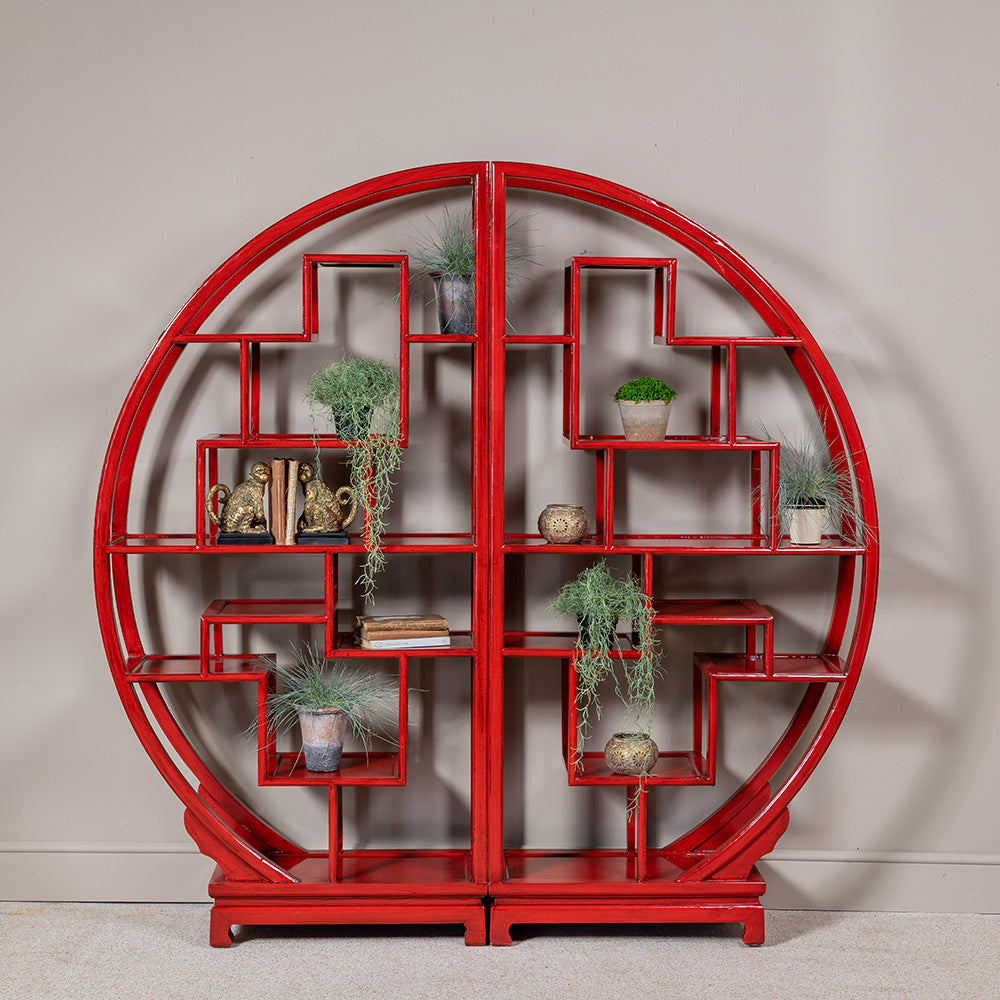 MOONGATE Red Bookcase Room Divider ORCHID Orchid moongate-red-bookcase-room-divider-orchid-orchid