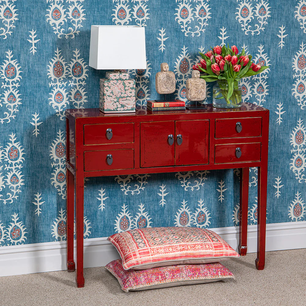 Chinese red ladies cabinet console table
