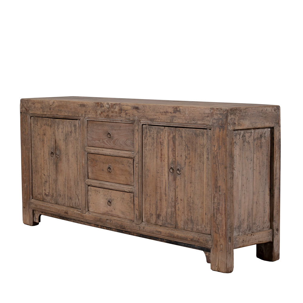 Natural wood vintage sideboard in Chinese pine, circa 1920