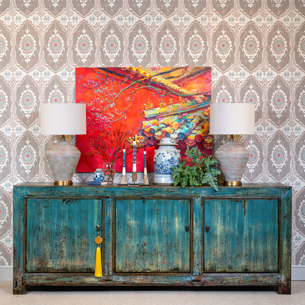 LIUSHI Antique Distressed Blue Sideboard c.1920 | Orchid
