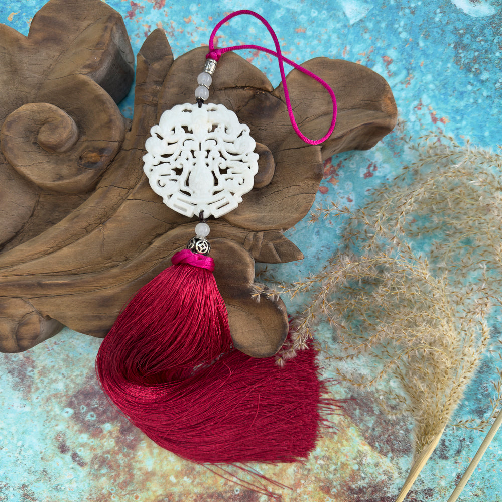 Chinese Silk Tassel with Soapstone - Buy Online/In-Store - Orchid