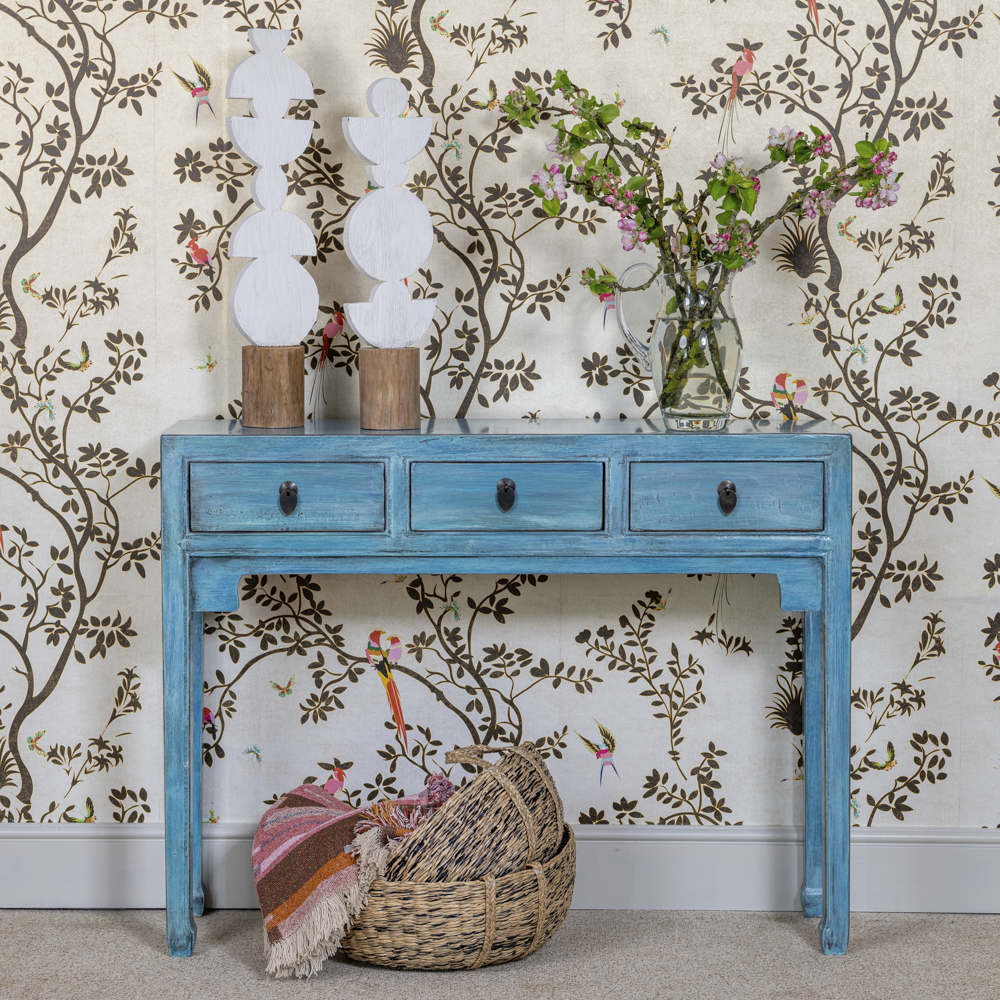 HAMPTON Light Blue Console Table ORCHID Orchid
