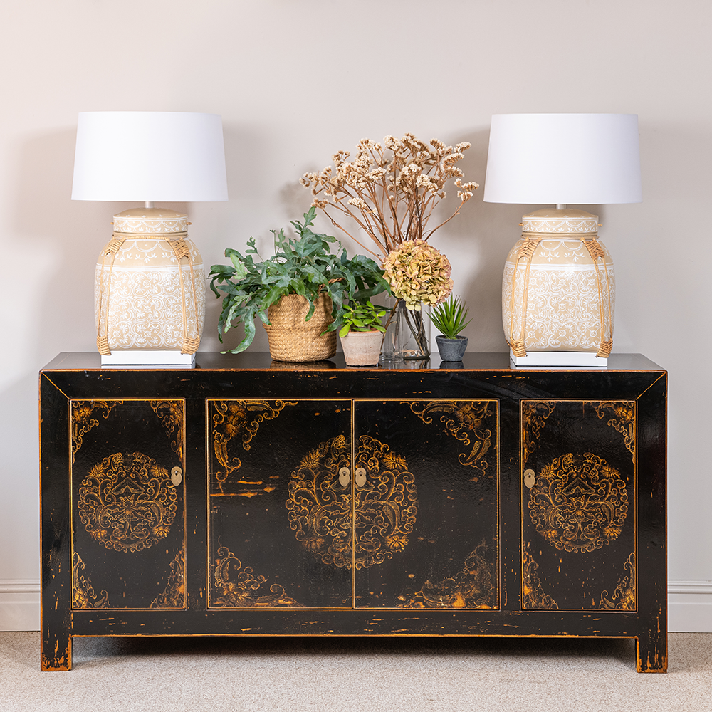 Black discount oriental sideboard