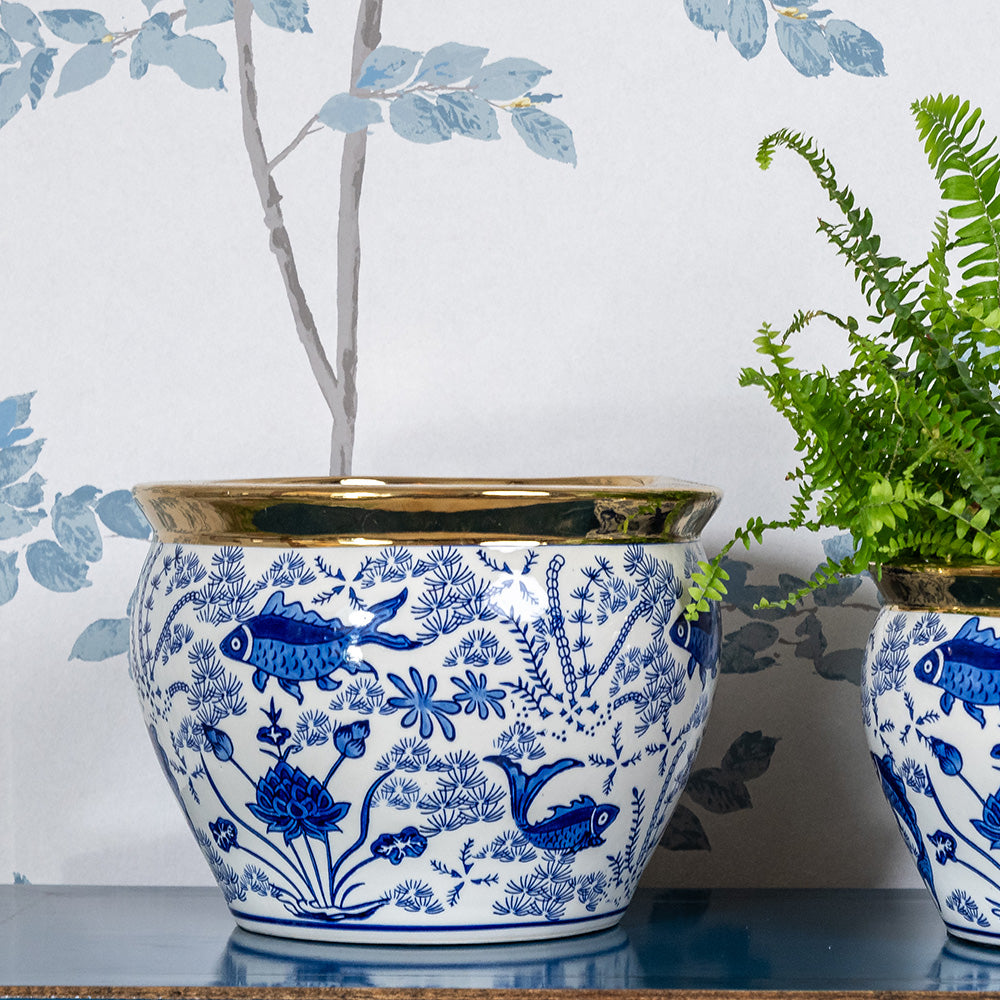 30cm ceramic plant pot KORLA Koi Porcelain Planter 30cm | ORCHID