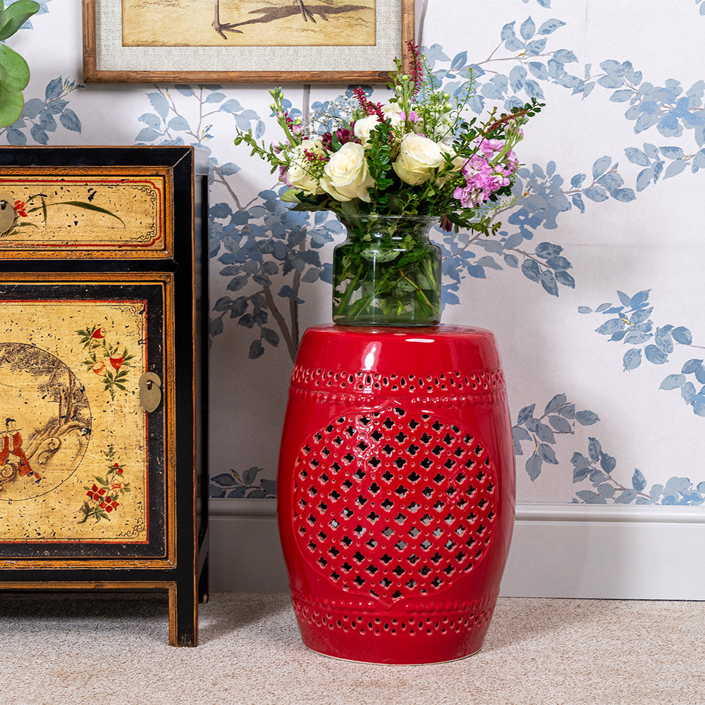 IINSSDJ Decorative Garden Stools, Round Portable Ceramic Side