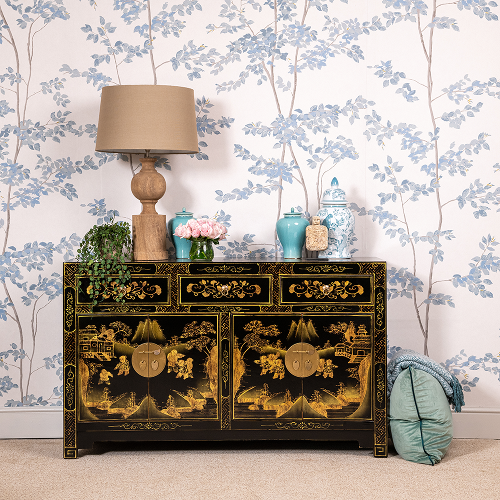 QING Chinoiserie Sideboard 140cm ORCHID Orchid