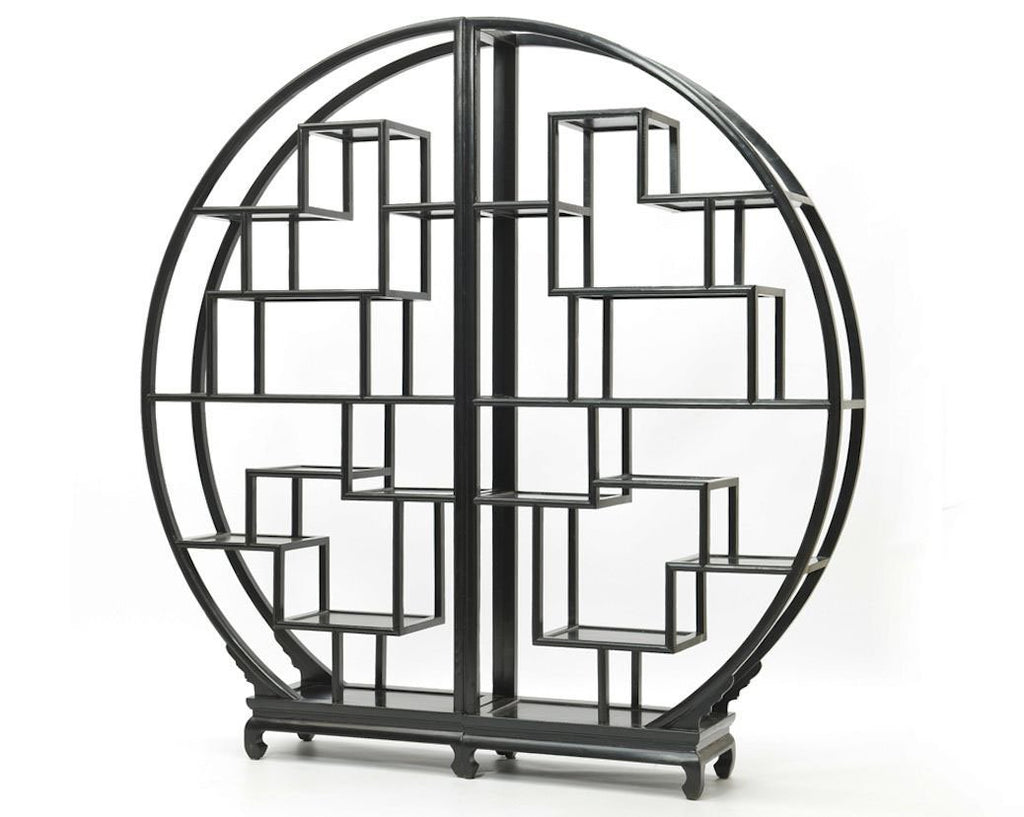 Black Moongate Display Room Divider - Orchid