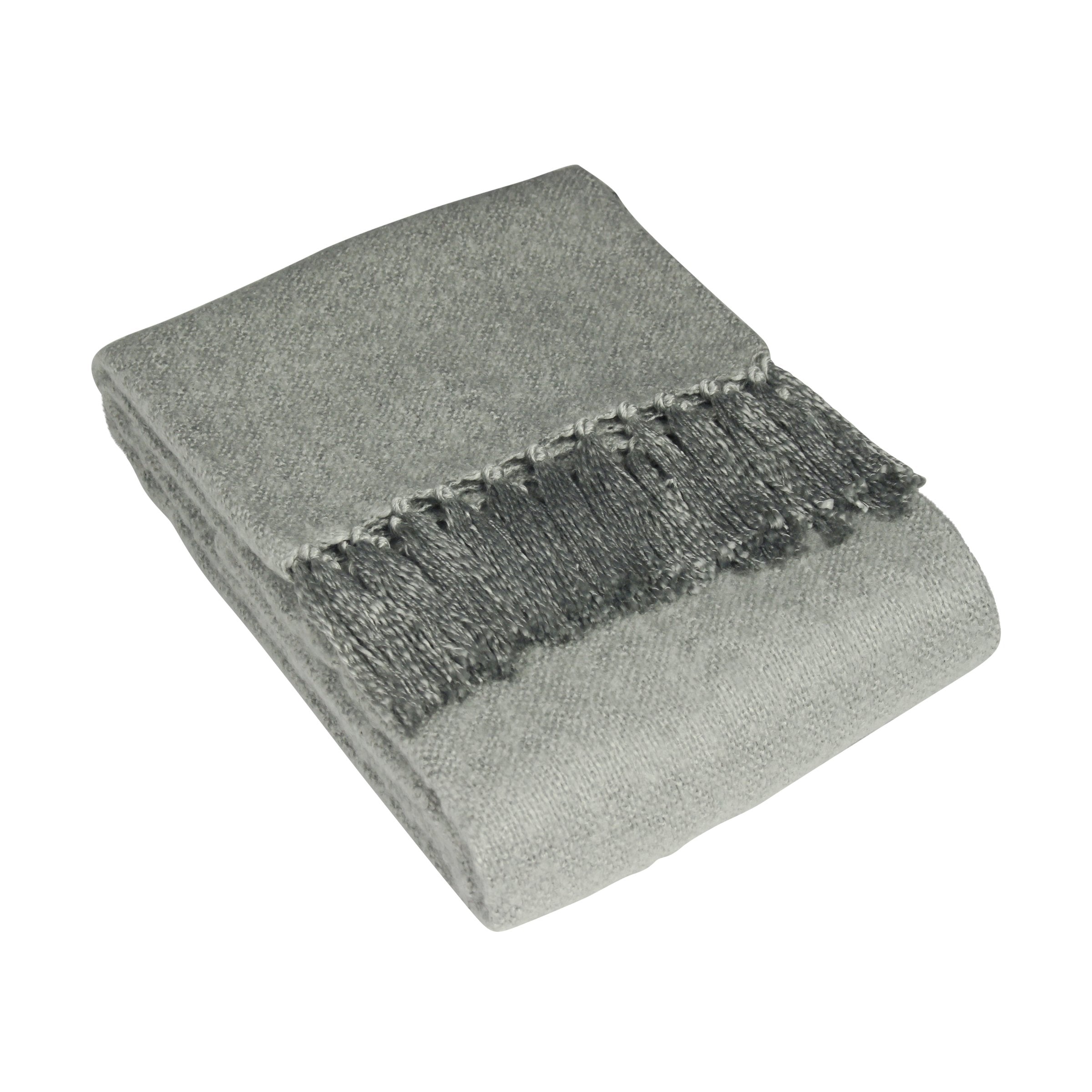 AKENO Throw with Tassels Grey Orchid