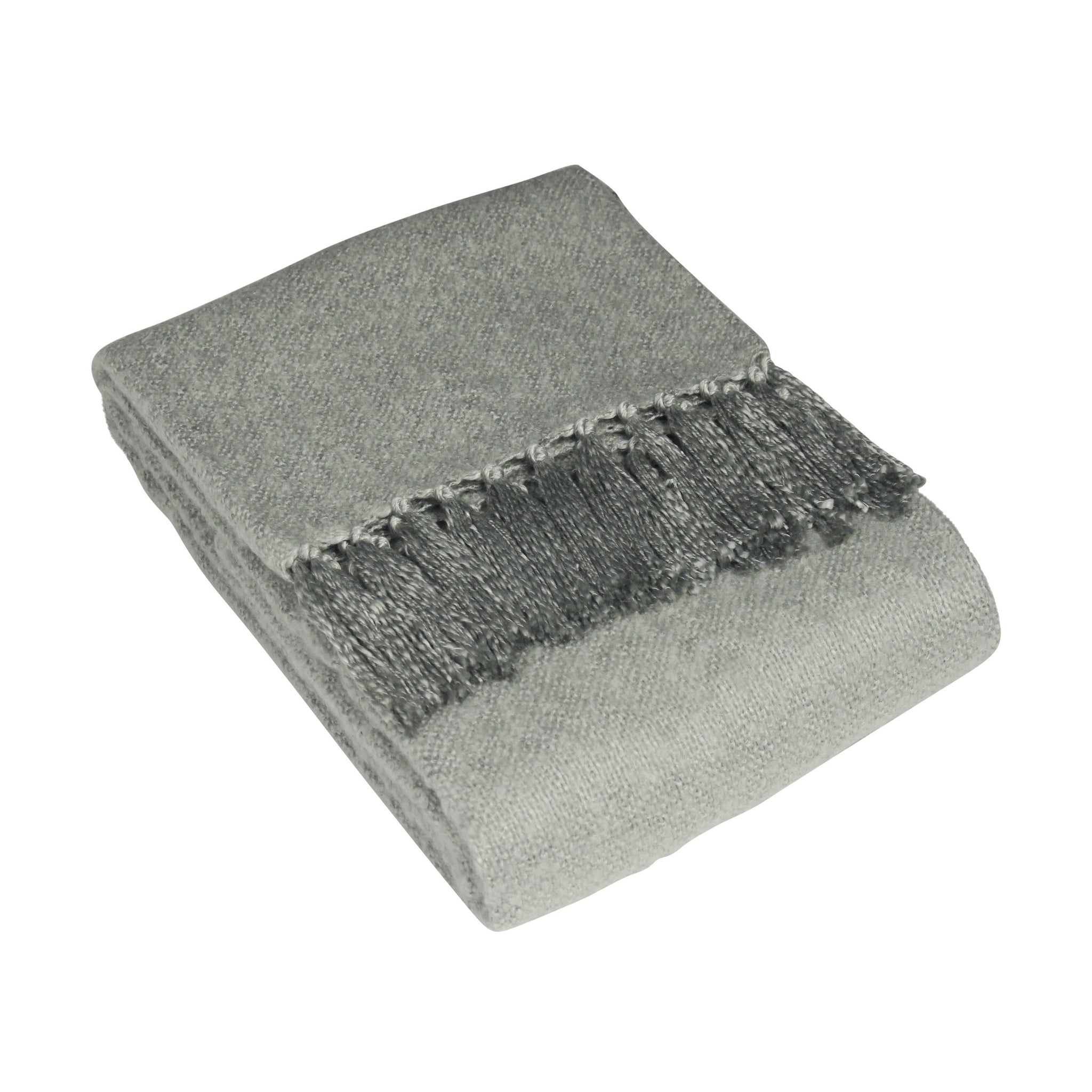 AKENO Throw with Tassels Grey Orchid