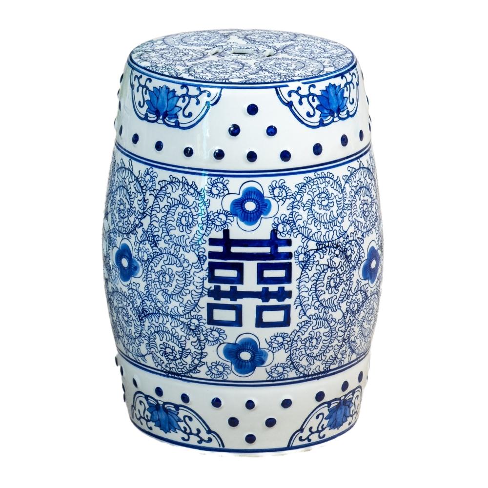 Blue ceramic stool outlet