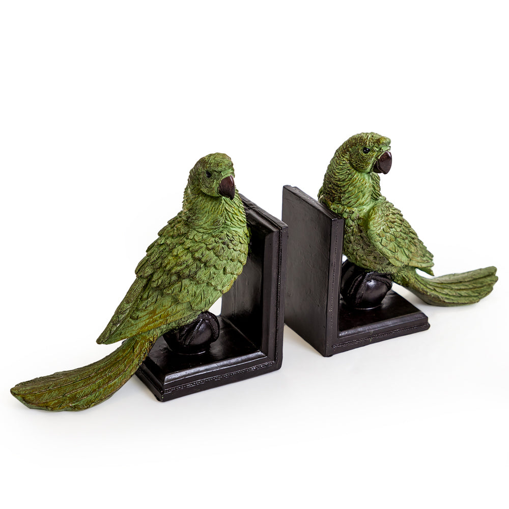 Green Parrot bookends