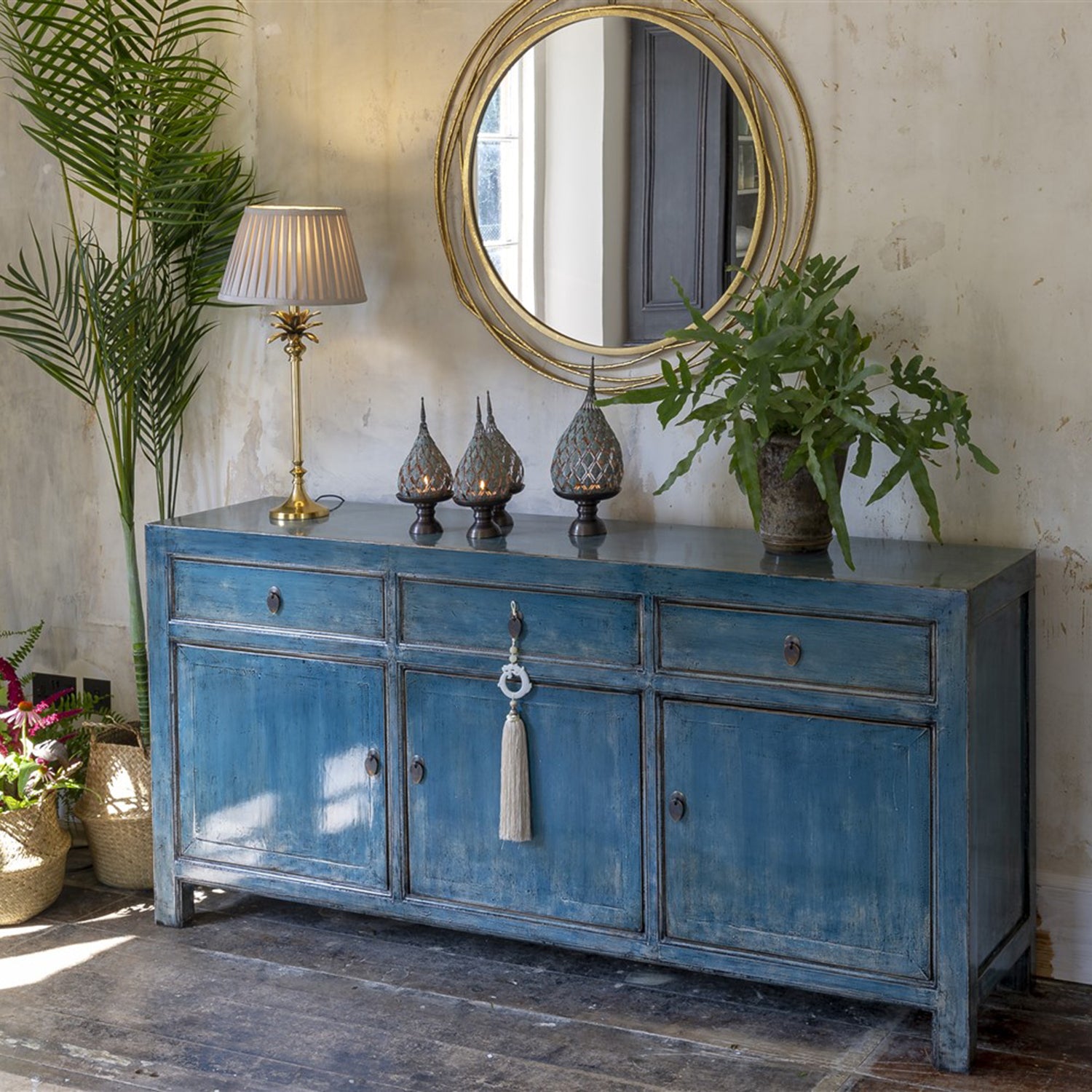Royal blue store sideboard
