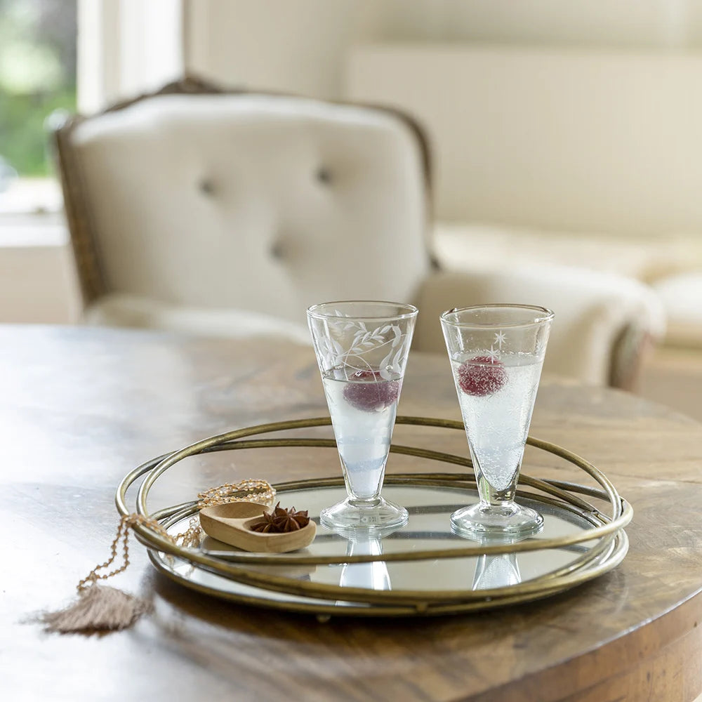 Mirrored tray side table deals