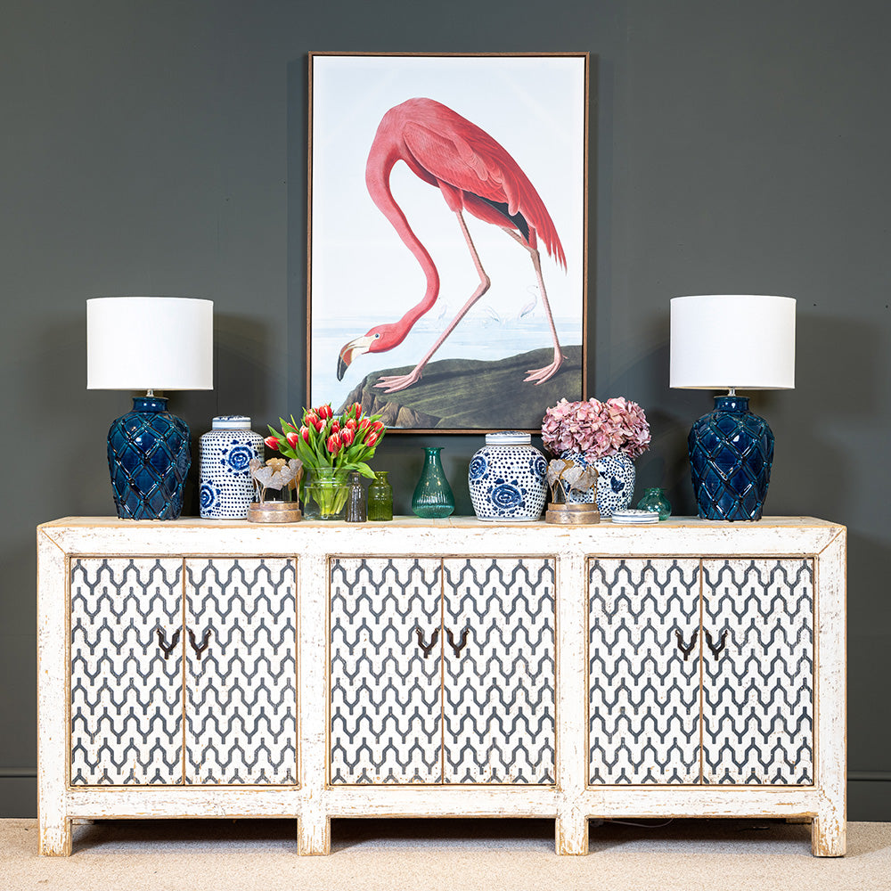 White and cane sideboard discount
